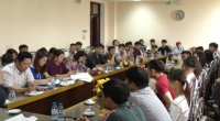 Ban tổ chức giọng hát hay trên sóng truyền hình Nam Định  gặp mặt các thí sinh tham dự cuộc thi.